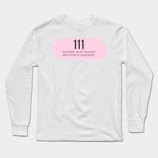 111 Angel Number pink Long Sleeve T-Shirt